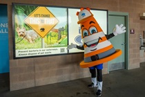 Safety Sam at Sacramento Rivercats game